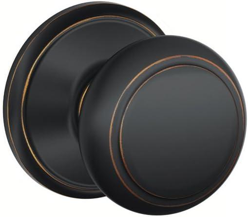 image:imageSCHLAGE Andover Passage Knob Andover Rose Satin Nickel 28 x 28 x 24 inches FA10AND619F10AND619ANDAged Bronze