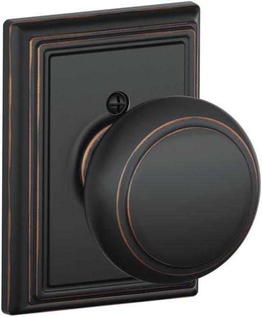 image:imageSCHLAGE Andover Passage Knob Andover Rose Satin Nickel 28 x 28 x 24 inches FA10AND619F10AND619ANDAged Bronze