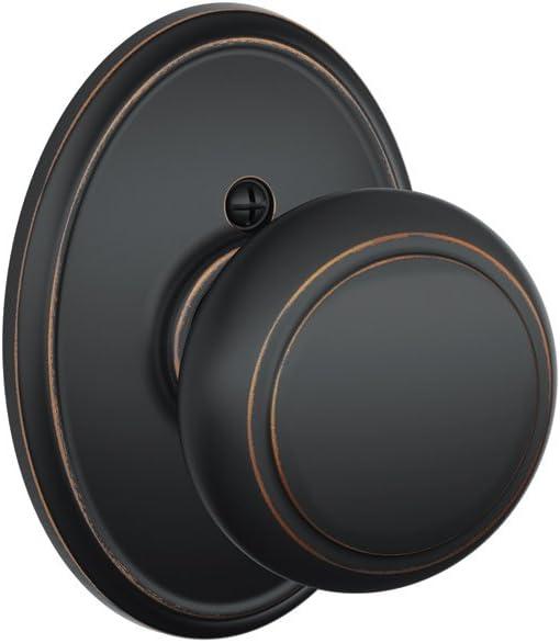image:imageSCHLAGE Andover Passage Knob Andover Rose Satin Nickel 28 x 28 x 24 inches FA10AND619F10AND619ANDAged Bronze