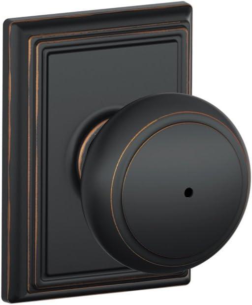 image:imageSCHLAGE Andover Passage Knob Andover Rose Satin Nickel 28 x 28 x 24 inches FA10AND619F10AND619ANDAged Bronze