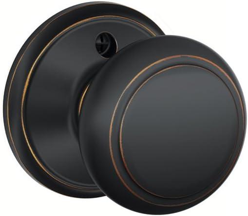 image:imageSCHLAGE Andover Passage Knob Andover Rose Satin Nickel 28 x 28 x 24 inches FA10AND619F10AND619ANDAged Bronze
