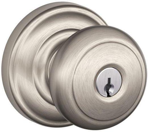 image:imageSCHLAGE Andover Passage Knob Andover Rose Satin Nickel 28 x 28 x 24 inches FA10AND619F10AND619ANDSatin Nickel