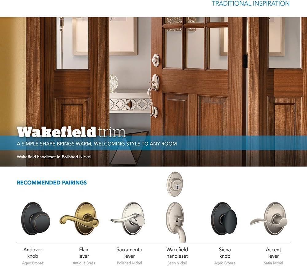 image:imageSCHLAGE Andover Passage Knob Andover Rose Satin Nickel 28 x 28 x 24 inches FA10AND619F10AND619ANDSatin Nickel