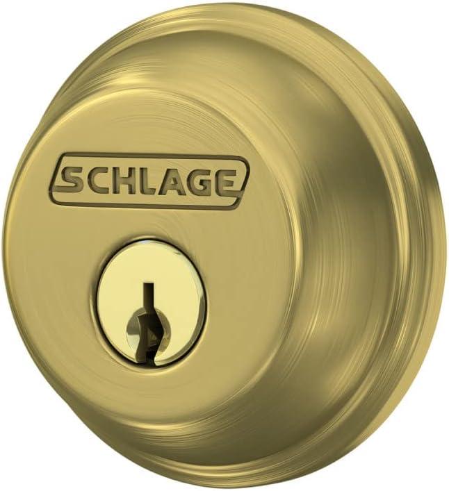image:imageSCHLAGE B62N622 Deadbolt Keyed 2 Sides Matte BlackSatin Brass