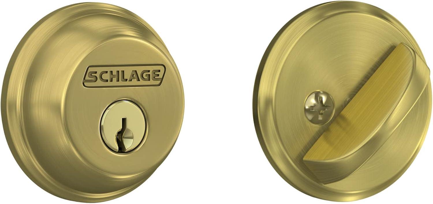 image:imageSCHLAGE B62N622 Deadbolt Keyed 2 Sides Matte BlackSatin Brass