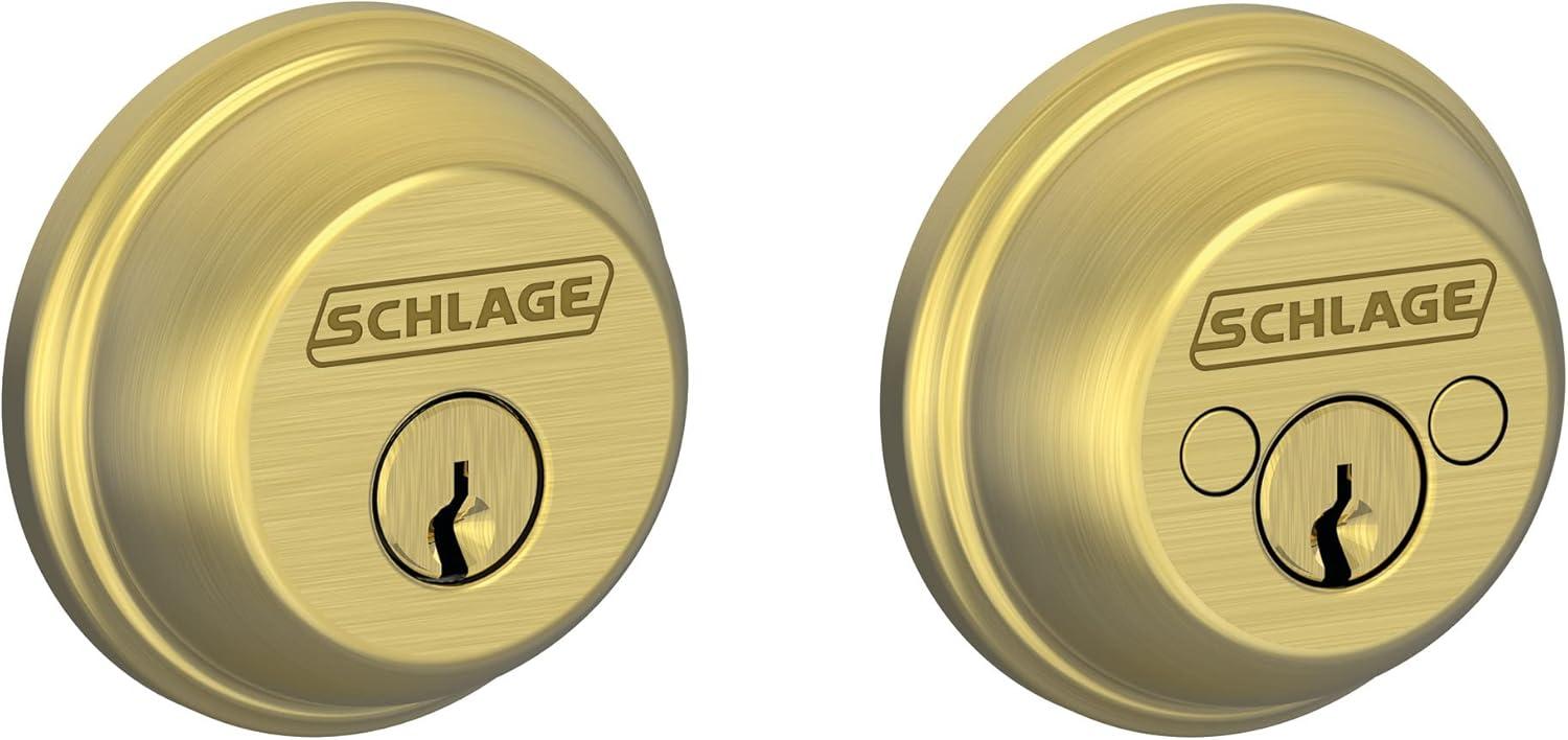 image:imageSCHLAGE B62N622 Deadbolt Keyed 2 Sides Matte BlackSatin Brass