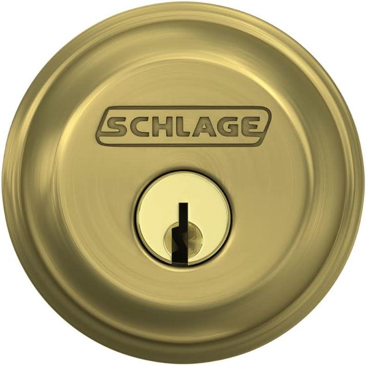 image:imageSCHLAGE B62N622 Deadbolt Keyed 2 Sides Matte BlackSatin Brass