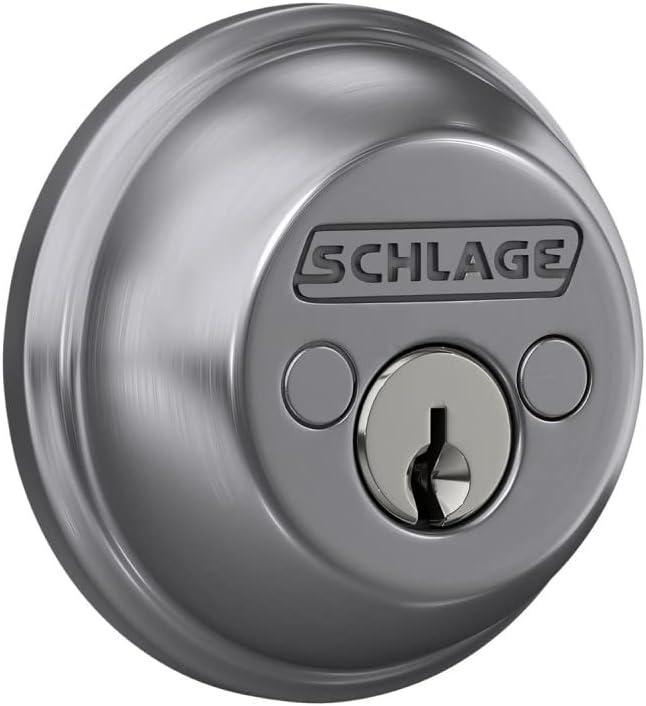 image:imageSCHLAGE B62N622 Deadbolt Keyed 2 Sides Matte BlackSatin Chrome