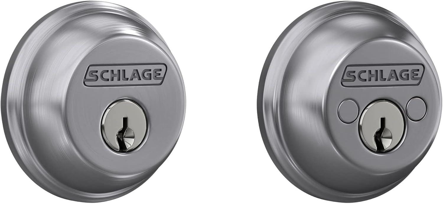 image:imageSCHLAGE B62N622 Deadbolt Keyed 2 Sides Matte BlackSatin Chrome