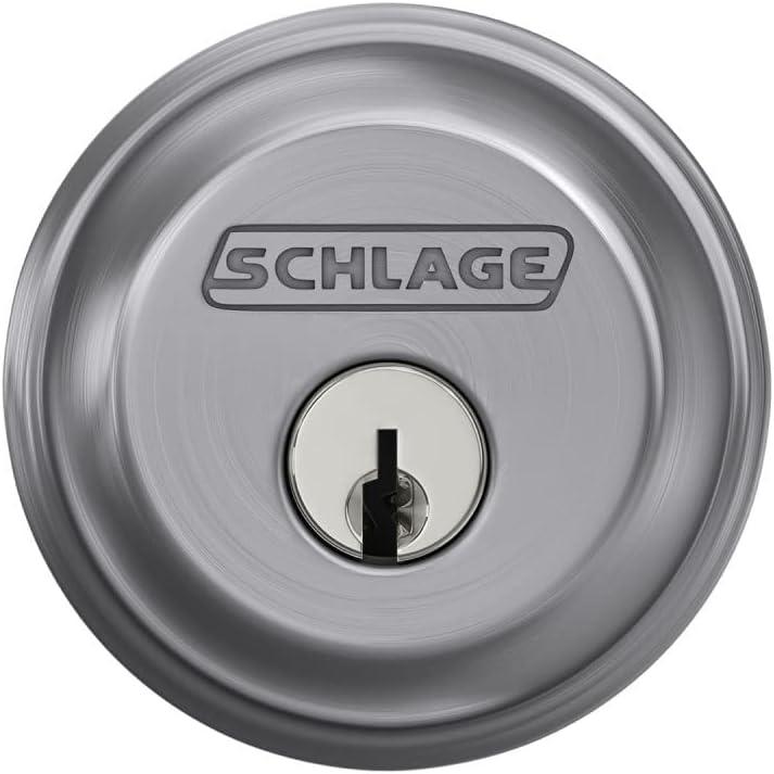 image:imageSCHLAGE B62N622 Deadbolt Keyed 2 Sides Matte BlackSatin Chrome