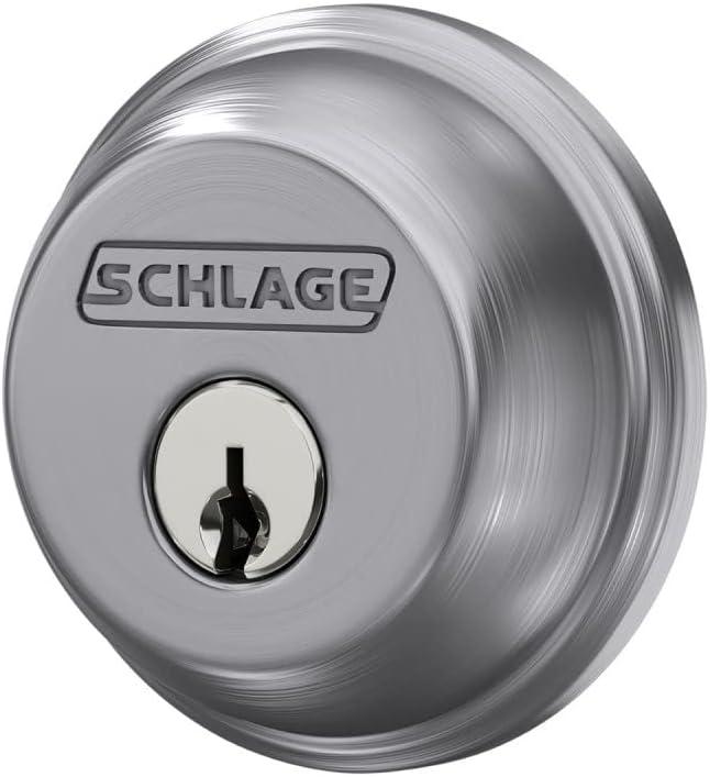 image:imageSCHLAGE B62N622 Deadbolt Keyed 2 Sides Matte BlackSatin Chrome