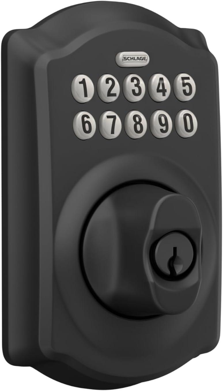 image:imageSCHLAGE BE365 CAM 622 Keypad Electronic Deadbolt Matte Black