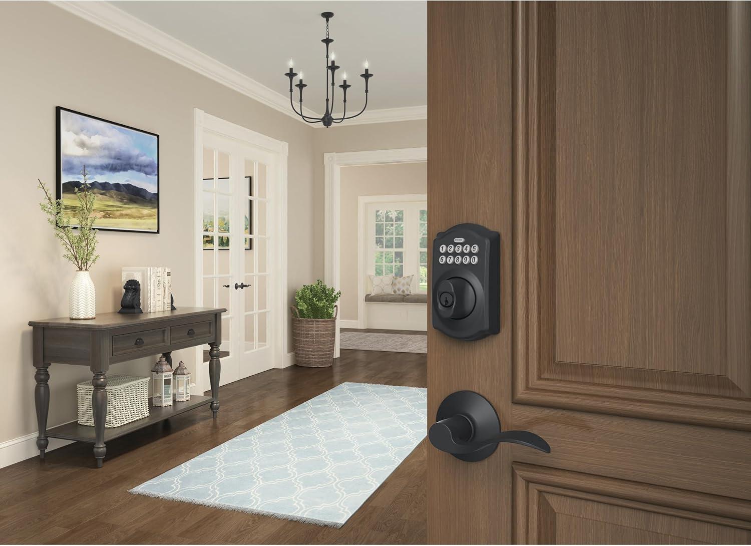 image:imageSCHLAGE BE365 CAM 622 Keypad Electronic Deadbolt Matte Black