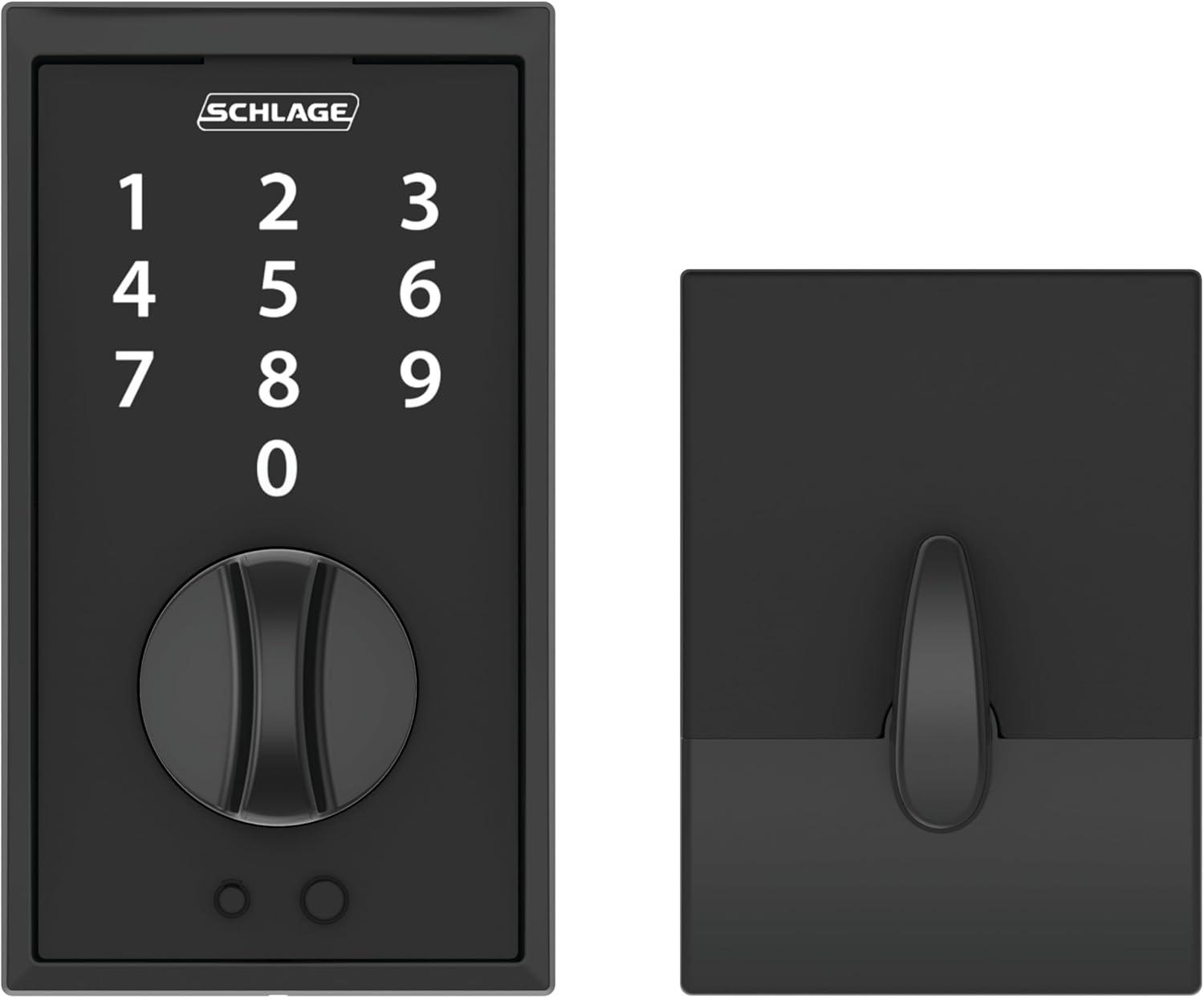 image:imageSCHLAGE BE375 CEN 622 Touch Keyless Touchscreen Electronic Deadbolt Lock Matte Black