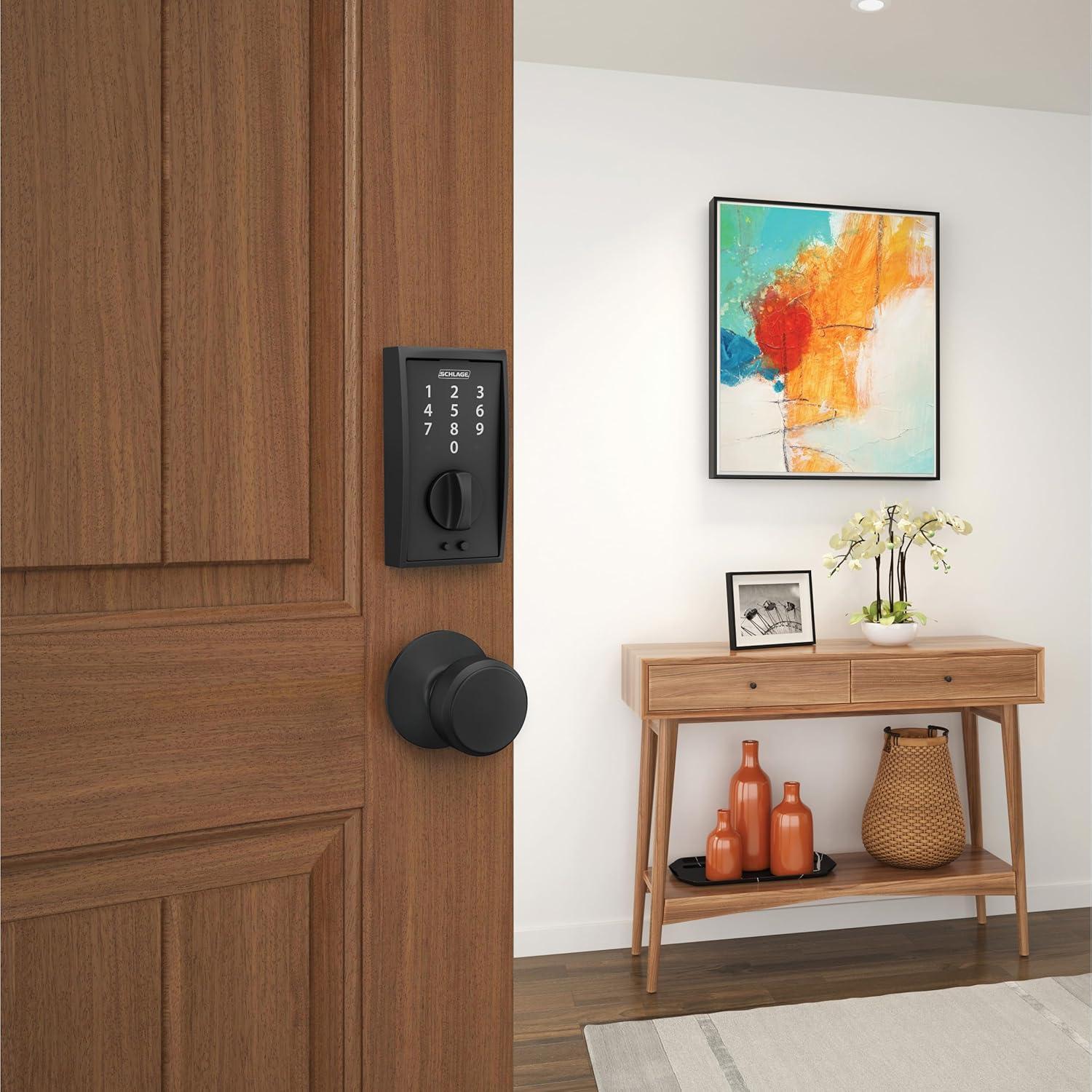 image:imageSCHLAGE BE375 CEN 622 Touch Keyless Touchscreen Electronic Deadbolt Lock Matte Black