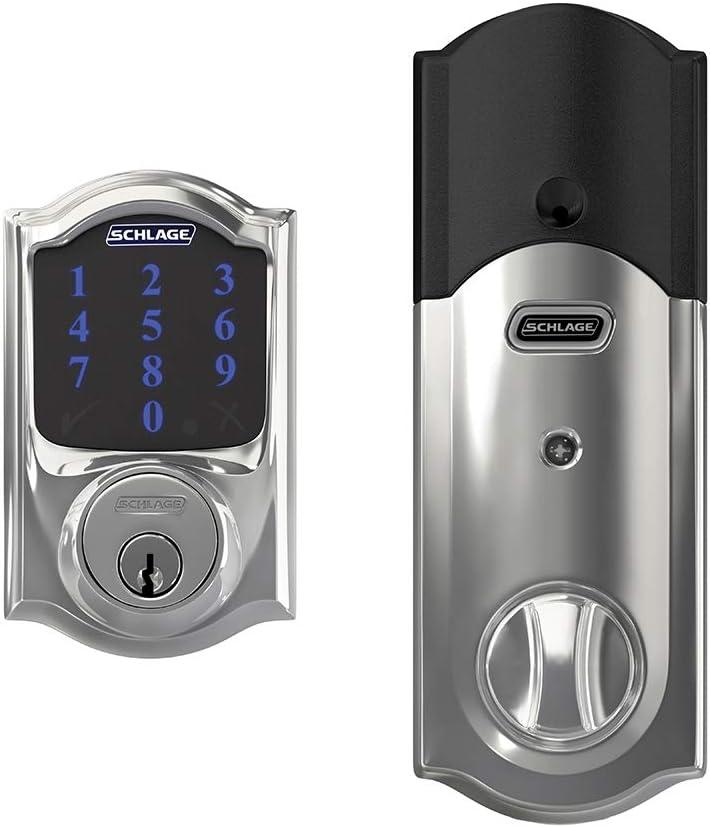 image:imageSCHLAGE BE469ZP CAM 619 Connect Smart Deadbolt with alarm with Camelot Trim in Satin Nickel ZWave Plus enabledBright Chrome