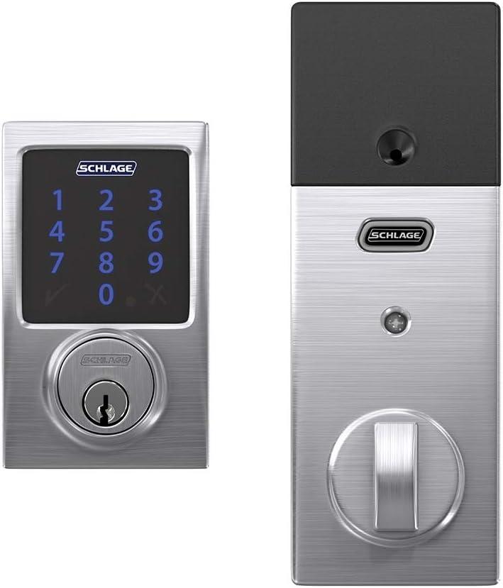 image:imageSCHLAGE BE469ZP CAM 619 Connect Smart Deadbolt with alarm with Camelot Trim in Satin Nickel ZWave Plus enabledSatin Chrome