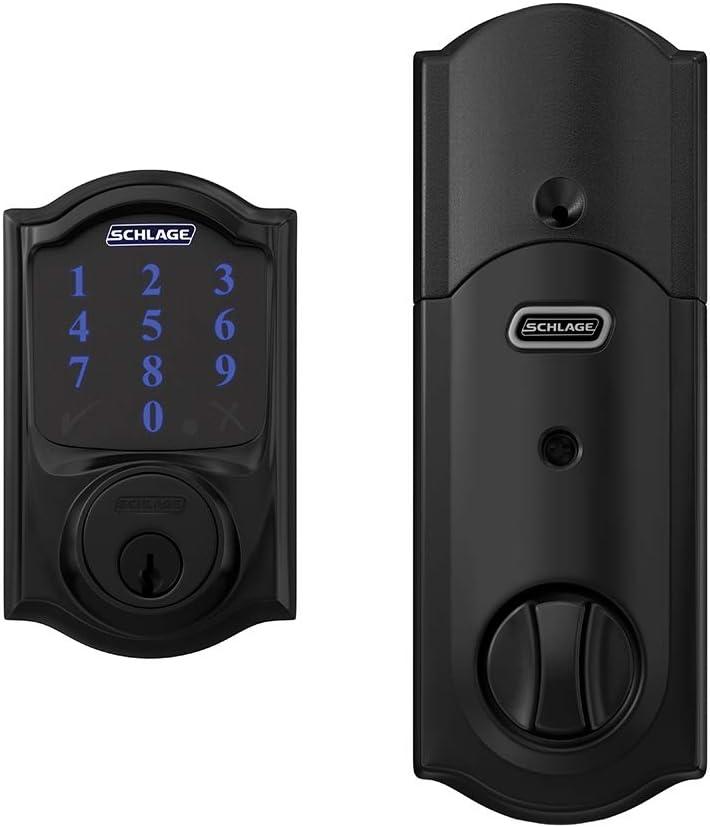 image:imageSCHLAGE BE469ZP CAM 622 Connect Smart Deadbolt with alarm with Camelot Trim in Matte Black ZWave Plus enabledMatte Black