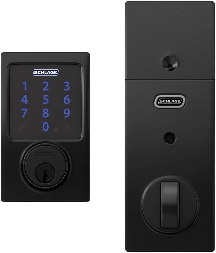 image:imageSCHLAGE BE469ZP CAM 622 Connect Smart Deadbolt with alarm with Camelot Trim in Matte Black ZWave Plus enabledMatte Black