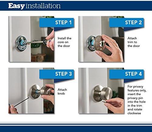 image:imageSCHLAGE Custom FC21 BWE 608 COL Bowery Knob with Collins Trim HallCloset and BedBath Lock Satin Brass