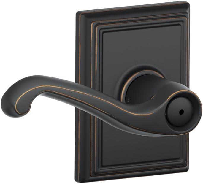image:imageSCHLAGE F10FLA716ADD Addison Collection Flair Passage Lever Aged BronzeAged Bronze