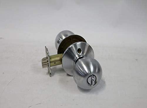 image:imageSCHLAGE F51A ORB 626 Orbit Knob Keyed Entry Lock Satin Chrome