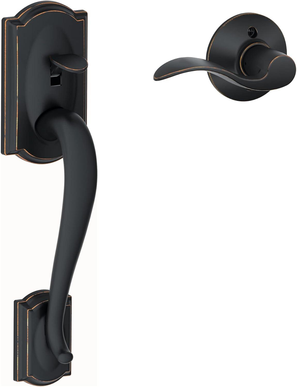 image:imageSCHLAGE FE285 622 Acc CAM LH Lower Half Handleset Camelot Interior Trim Matte BlackAged Bronze
