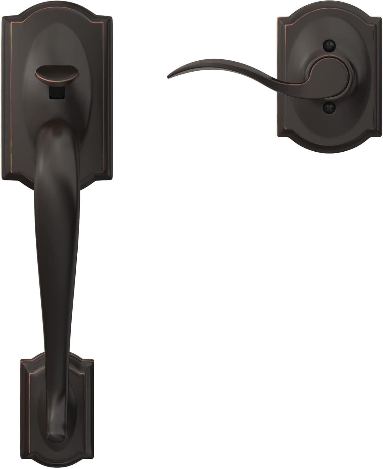 image:imageSCHLAGE FE285 622 Acc CAM LH Lower Half Handleset Camelot Interior Trim Matte BlackAged Bronze