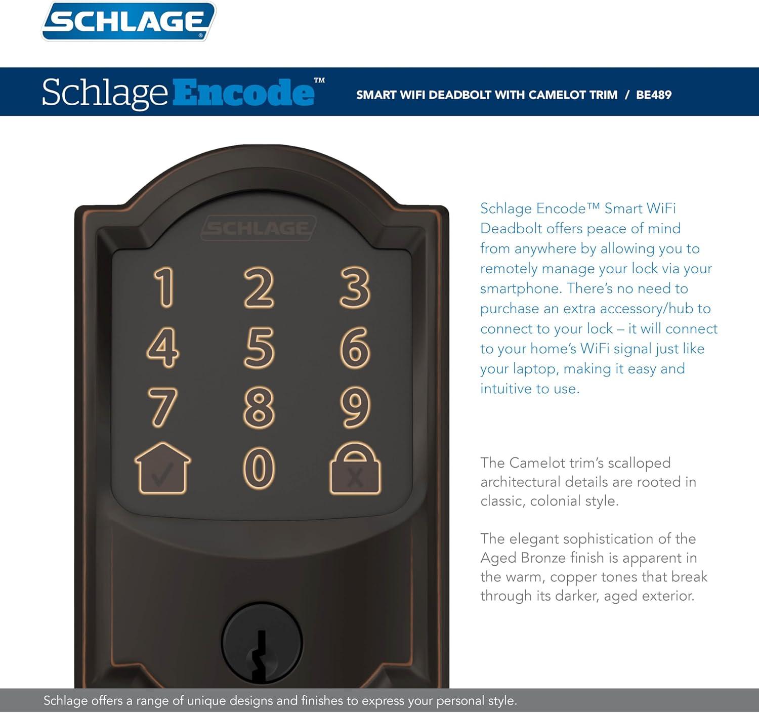 image:imageSCHLAGE FE285 622 Acc CAM LH Lower Half Handleset Camelot Interior Trim Matte BlackAged Bronze