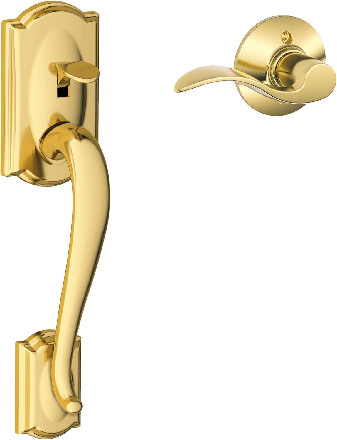 image:imageSCHLAGE FE285 622 Acc CAM LH Lower Half Handleset Camelot Interior Trim Matte BlackBright Brass