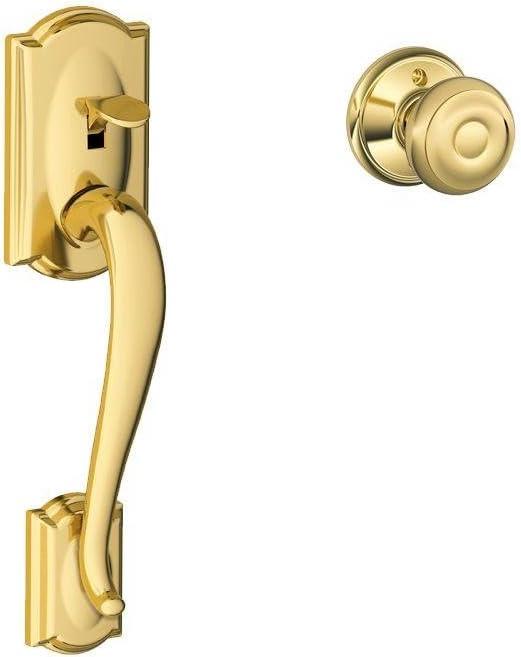 image:imageSCHLAGE FE285 622 Acc CAM LH Lower Half Handleset Camelot Interior Trim Matte BlackBright Brass