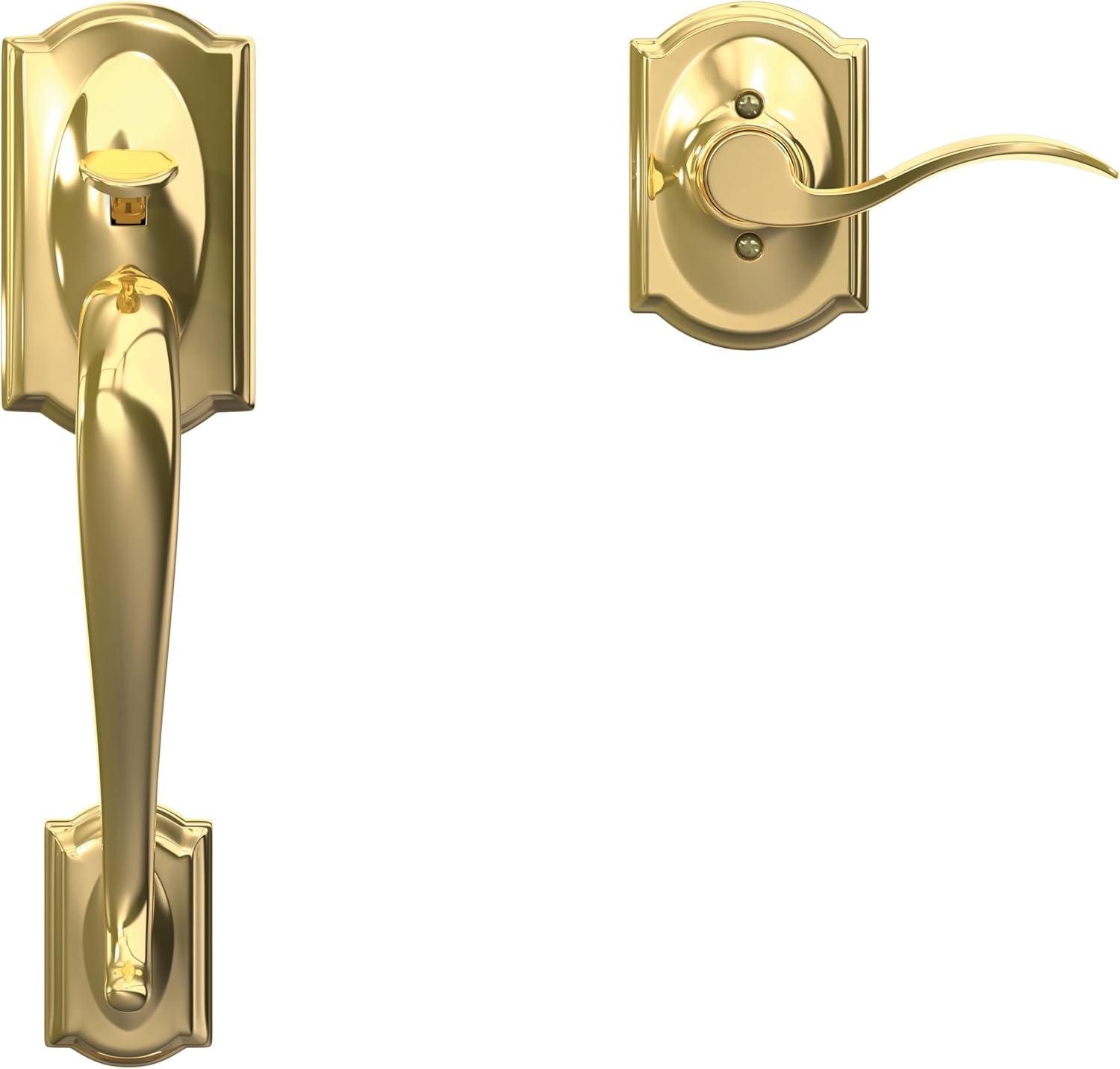 image:imageSCHLAGE FE285 622 Acc CAM LH Lower Half Handleset Camelot Interior Trim Matte BlackBright Brass