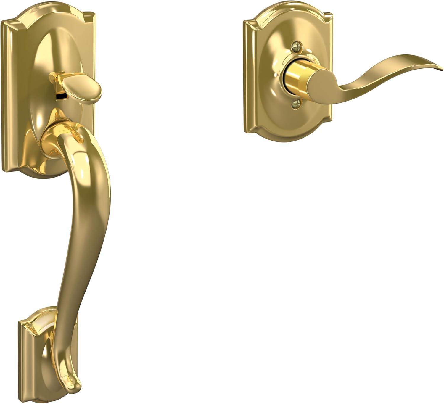 image:imageSCHLAGE FE285 622 Acc CAM LH Lower Half Handleset Camelot Interior Trim Matte BlackBright Brass