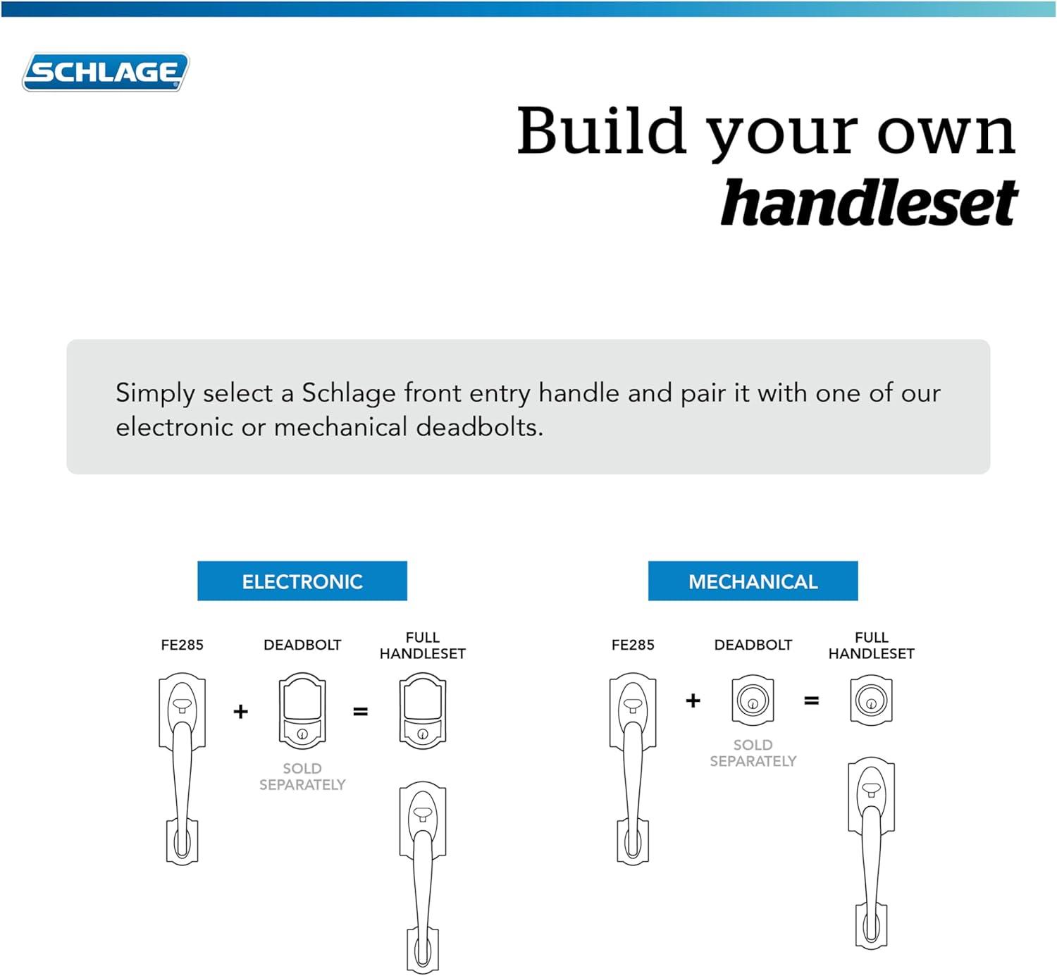 image:imageSCHLAGE FE285 622 Acc CAM LH Lower Half Handleset Camelot Interior Trim Matte BlackMatte Black