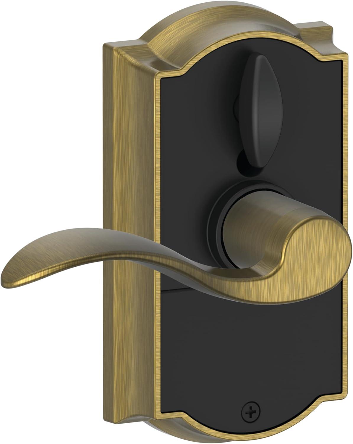 image:imageSCHLAGE Touch Camelot Lock with Accent Lever Antique Brass FE695 CAM 609 ACC
