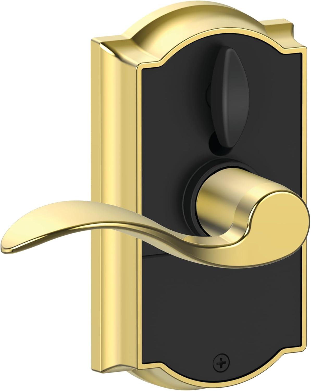 image:imageSCHLAGE Touch Camelot Lock with Accent Lever Bright Brass FE695 CAM 605 ACCPack of 1