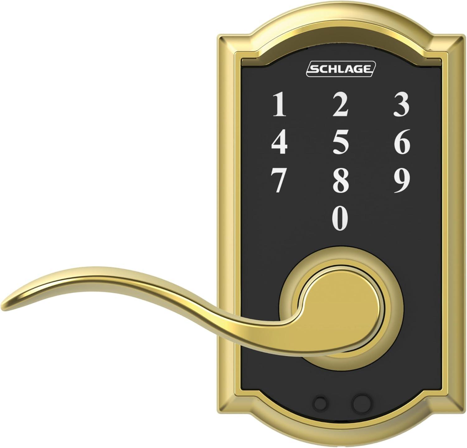 image:imageSCHLAGE Touch Camelot Lock with Accent Lever Bright Brass FE695 CAM 605 ACCPack of 1