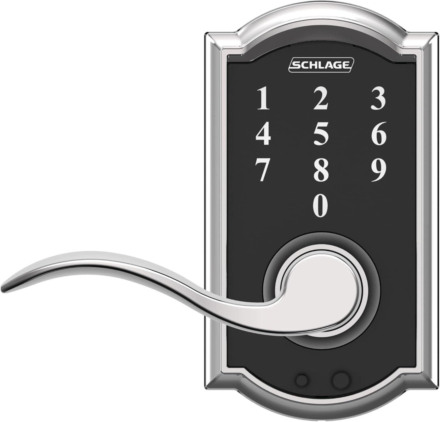 image:imageSCHLAGE Touch Camelot Lock with Accent Lever Bright Chrome FE695 CAM 625 ACCPack of 1
