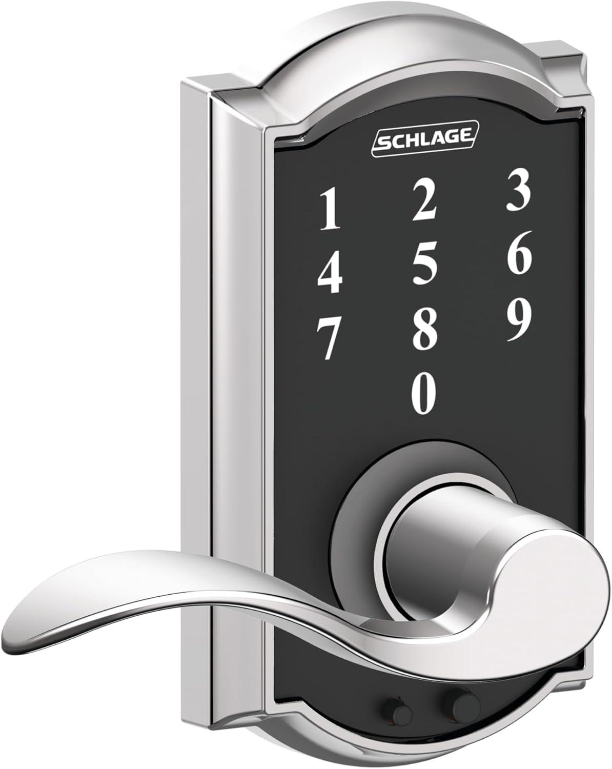 image:imageSCHLAGE Touch Camelot Lock with Accent Lever Bright Chrome FE695 CAM 625 ACCPack of 1