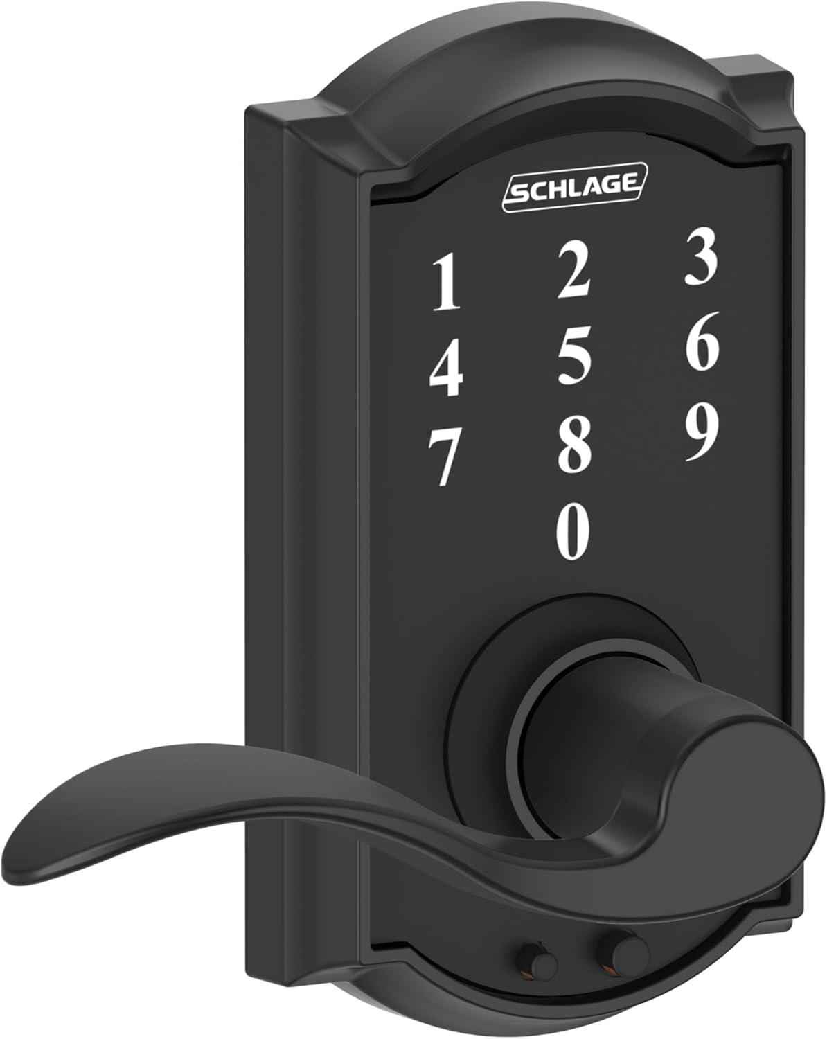 image:imageSCHLAGE Touch Camelot Lock with Accent Lever Matte Black FE695 CAM 622 ACCPack of 1