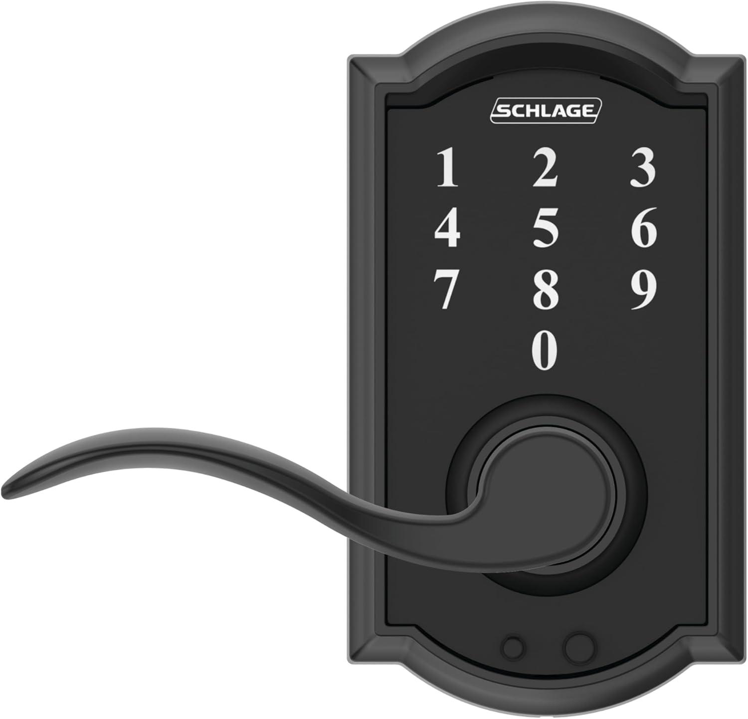 image:imageSCHLAGE Touch Camelot Lock with Accent Lever Matte Black FE695 CAM 622 ACCPack of 1
