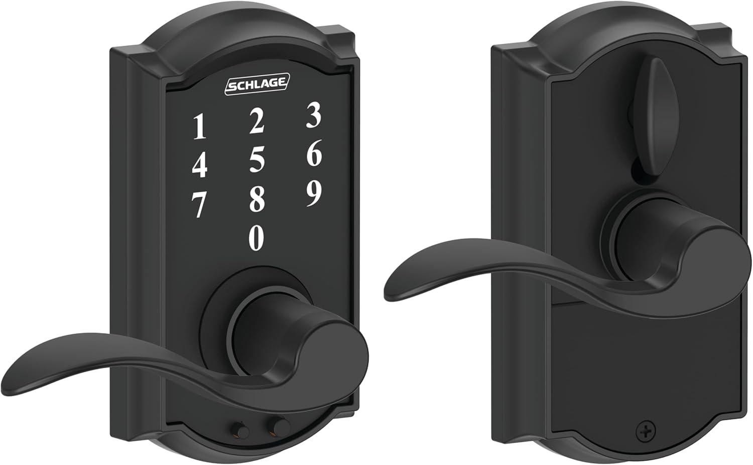 image:imageSCHLAGE Touch Camelot Lock with Accent Lever Matte Black FE695 CAM 622 ACCPack of 6