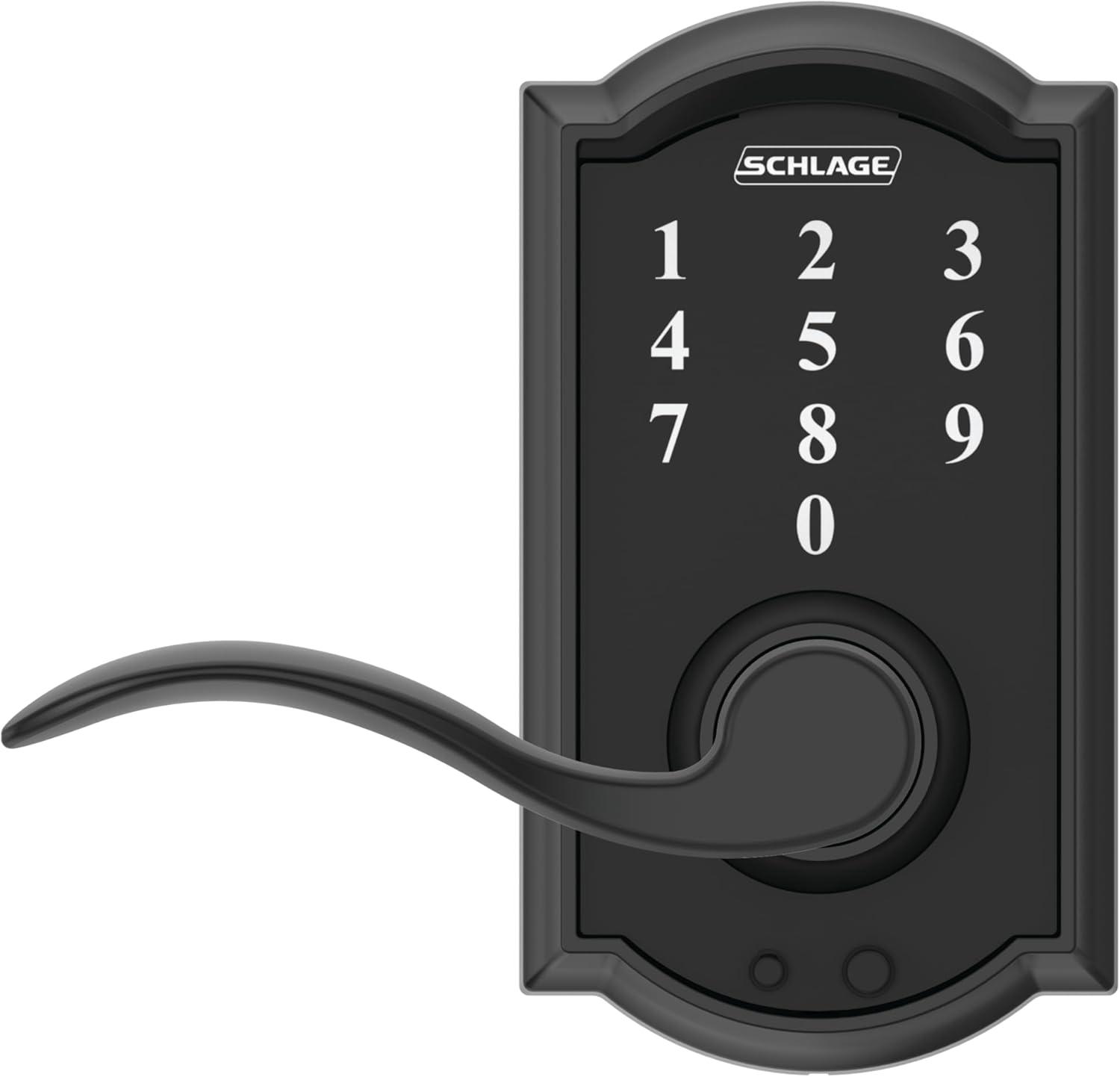 image:imageSCHLAGE Touch Camelot Lock with Accent Lever Matte Black FE695 CAM 622 ACCPack of 6