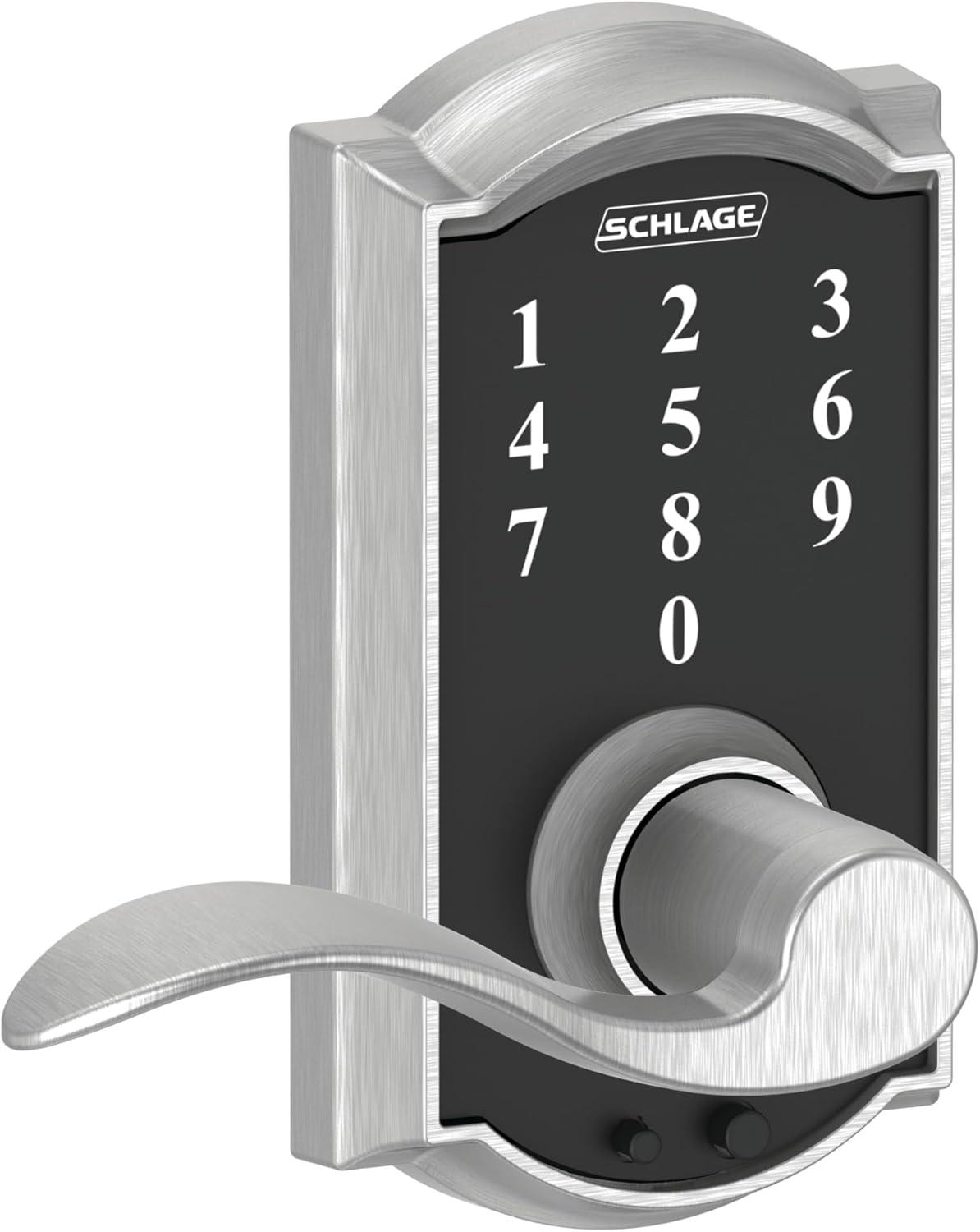 image:imageSCHLAGE Touch Camelot Lock with Accent Lever Satin Chrome FE695 CAM 626 ACCPack of 1