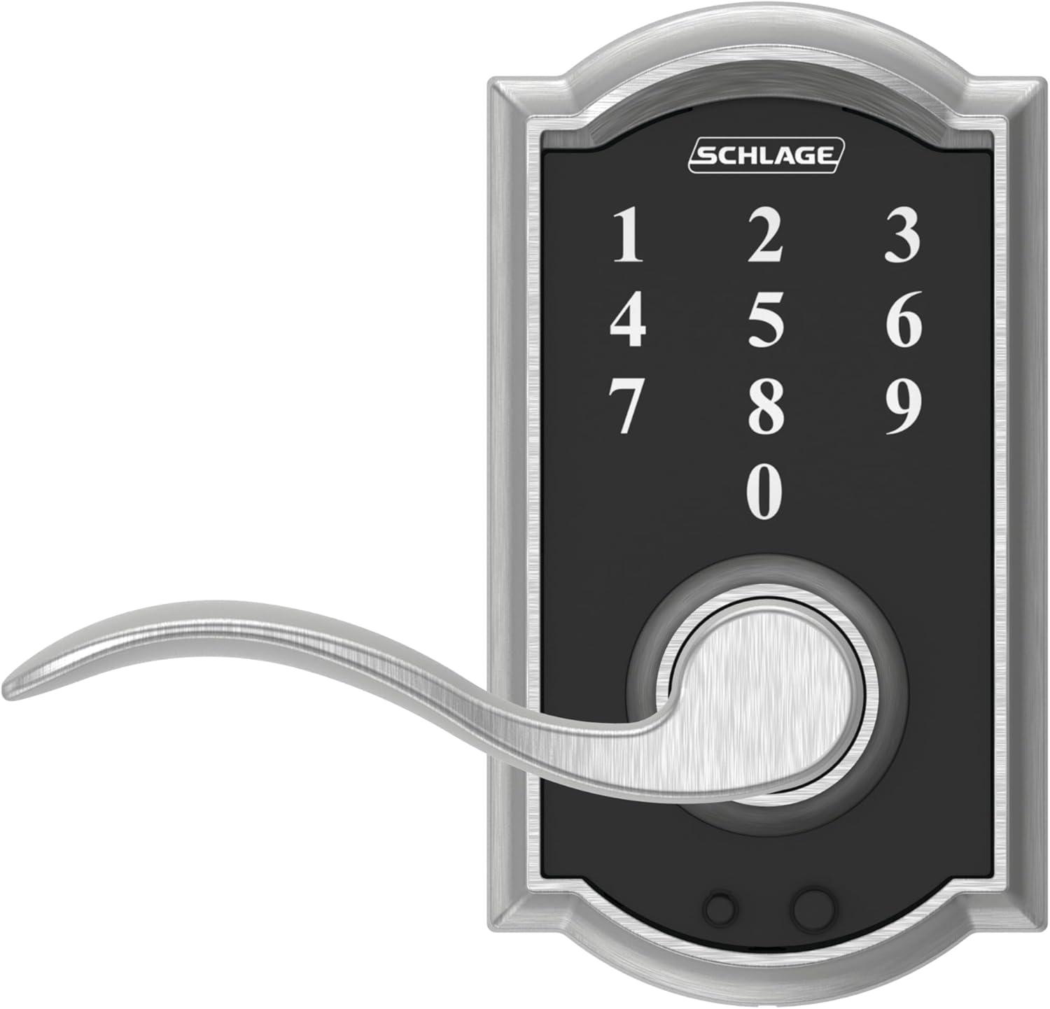 image:imageSCHLAGE Touch Camelot Lock with Accent Lever Satin Chrome FE695 CAM 626 ACCPack of 1