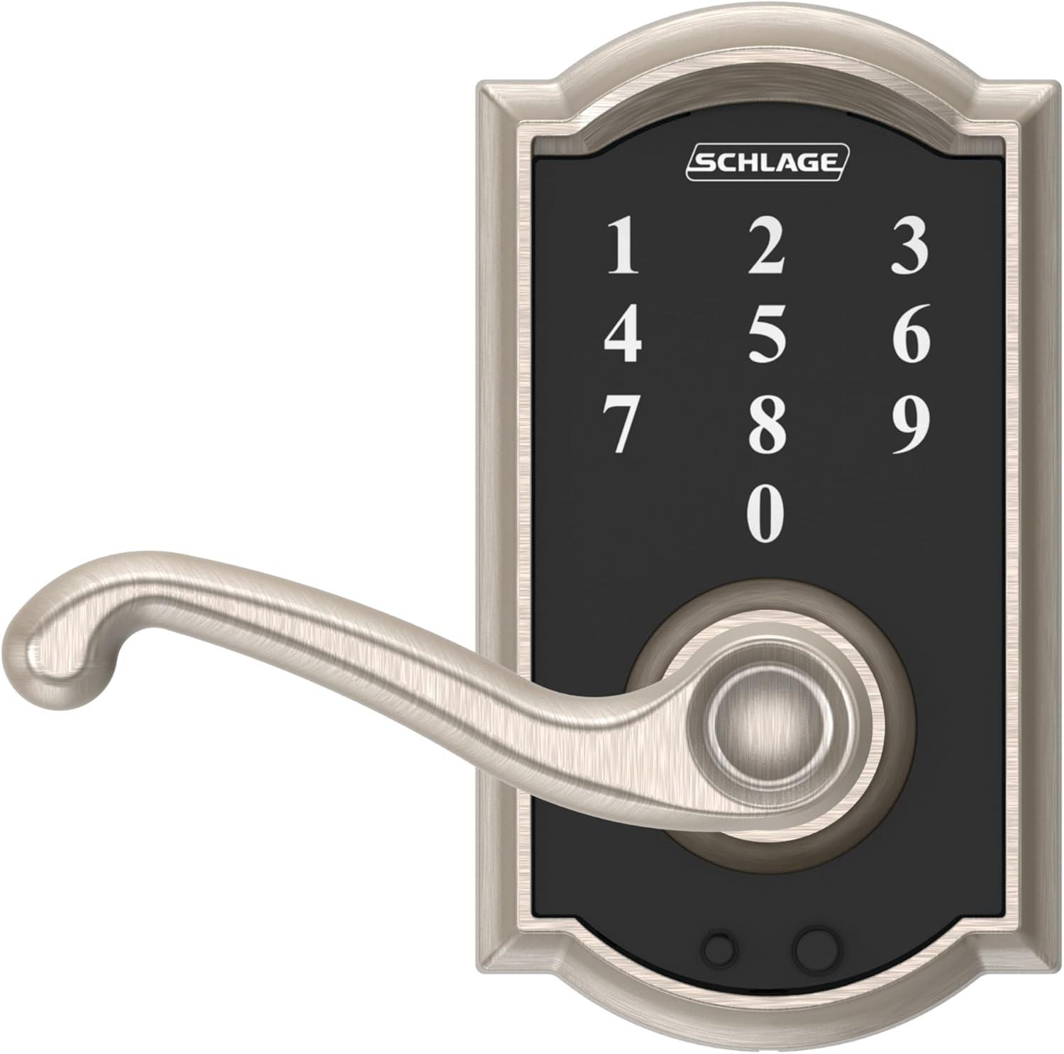 image:imageSCHLAGE Touch Camelot Lock with Flair Lever Satin Nickel FE695 CAM 619 FLAPack of 1