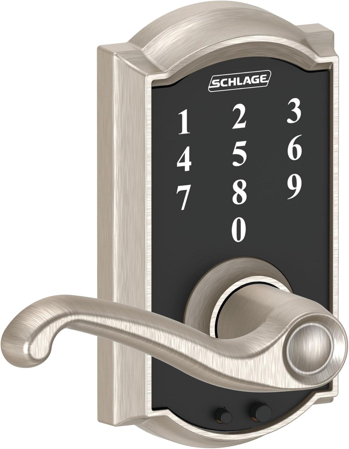 image:imageSCHLAGE Touch Camelot Lock with Flair Lever Satin Nickel FE695 CAM 619 FLAPack of 1