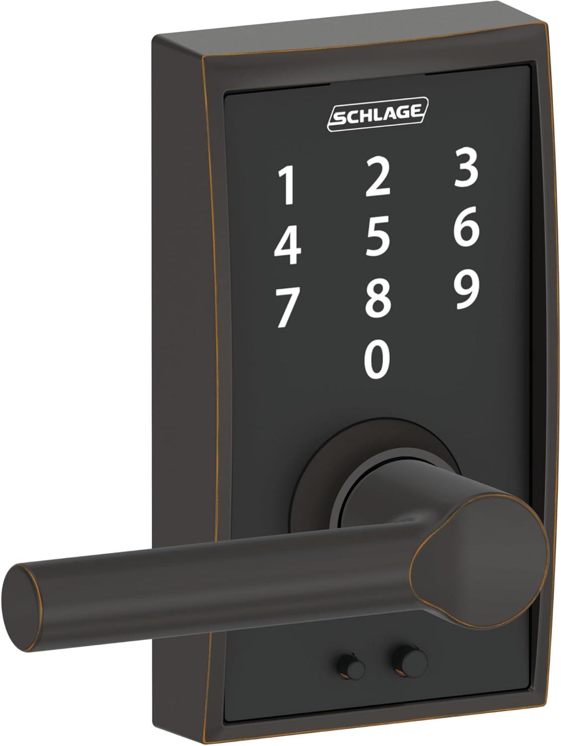 image:imageSCHLAGE Touch Century Lock with Broadway Lever Aged Bronze FE695 CEN 716 BRW