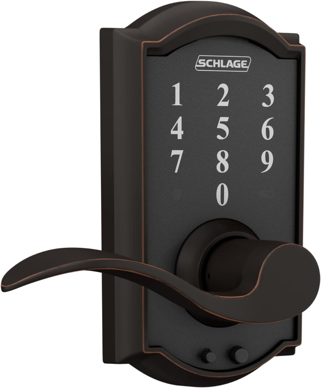 image:imageSCHLAGE Touch Century Lock with Broadway Lever Satin Nickel FE695 CEN 619 BRWAged Bronze