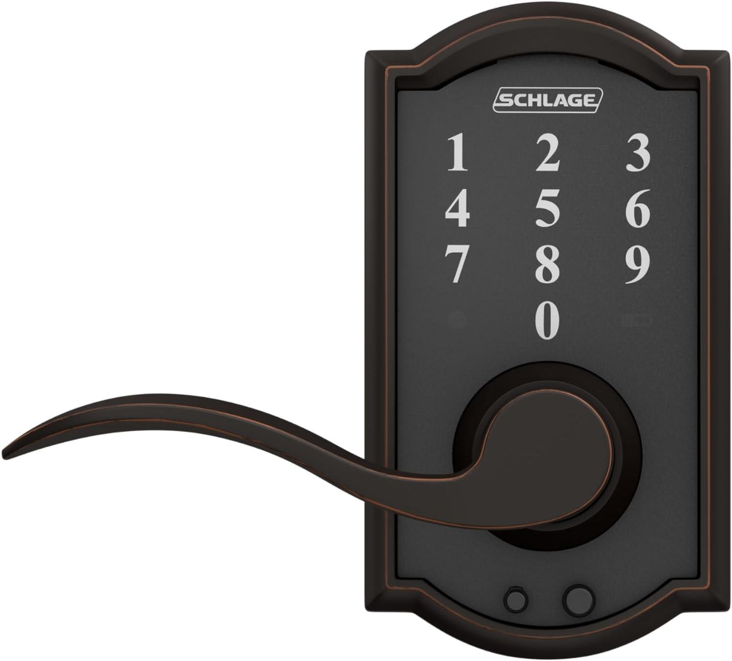 image:imageSCHLAGE Touch Century Lock with Broadway Lever Satin Nickel FE695 CEN 619 BRWAged Bronze